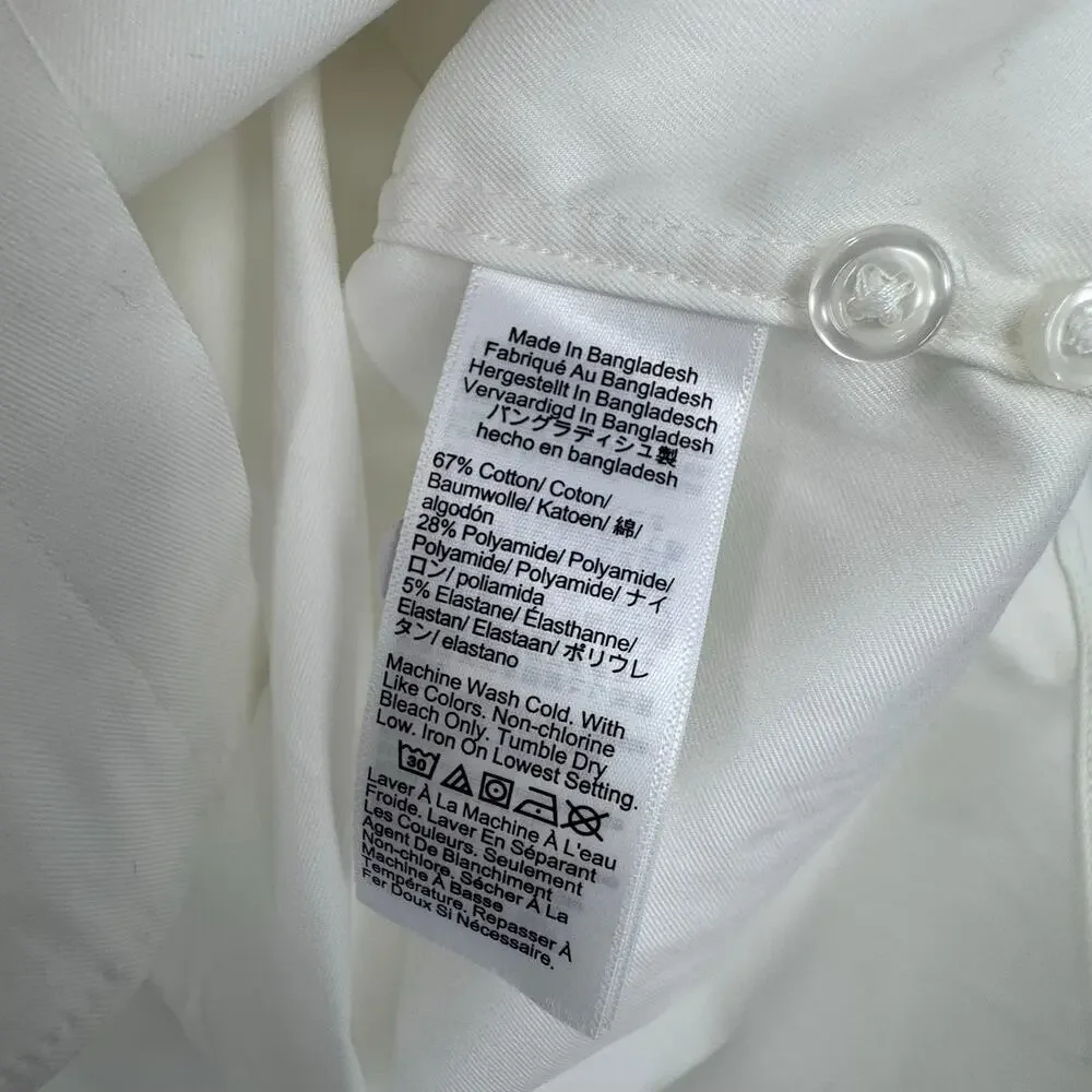 J. Crew Bowery Performance Stretch Dress Shirt Spread Collar White Size L NWT
